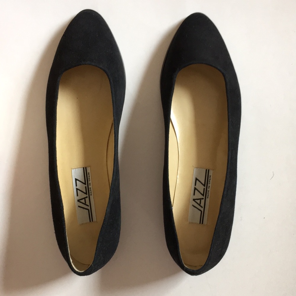Jazz Black Suede Flats